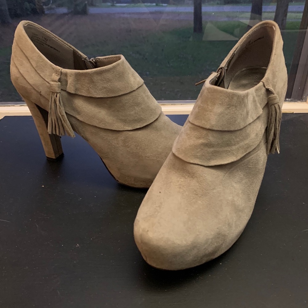Grey Suede Booties